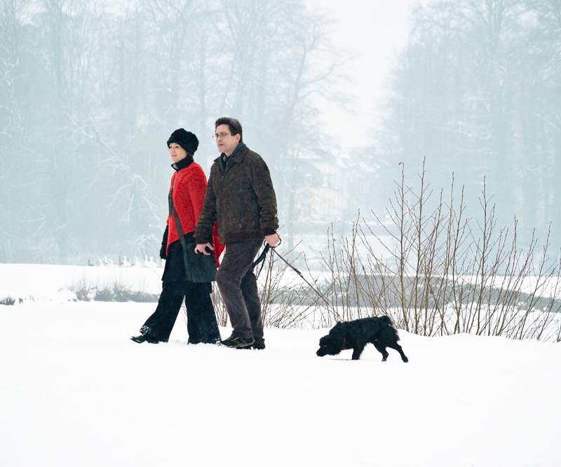 Wandelen in de sneeuw - foto